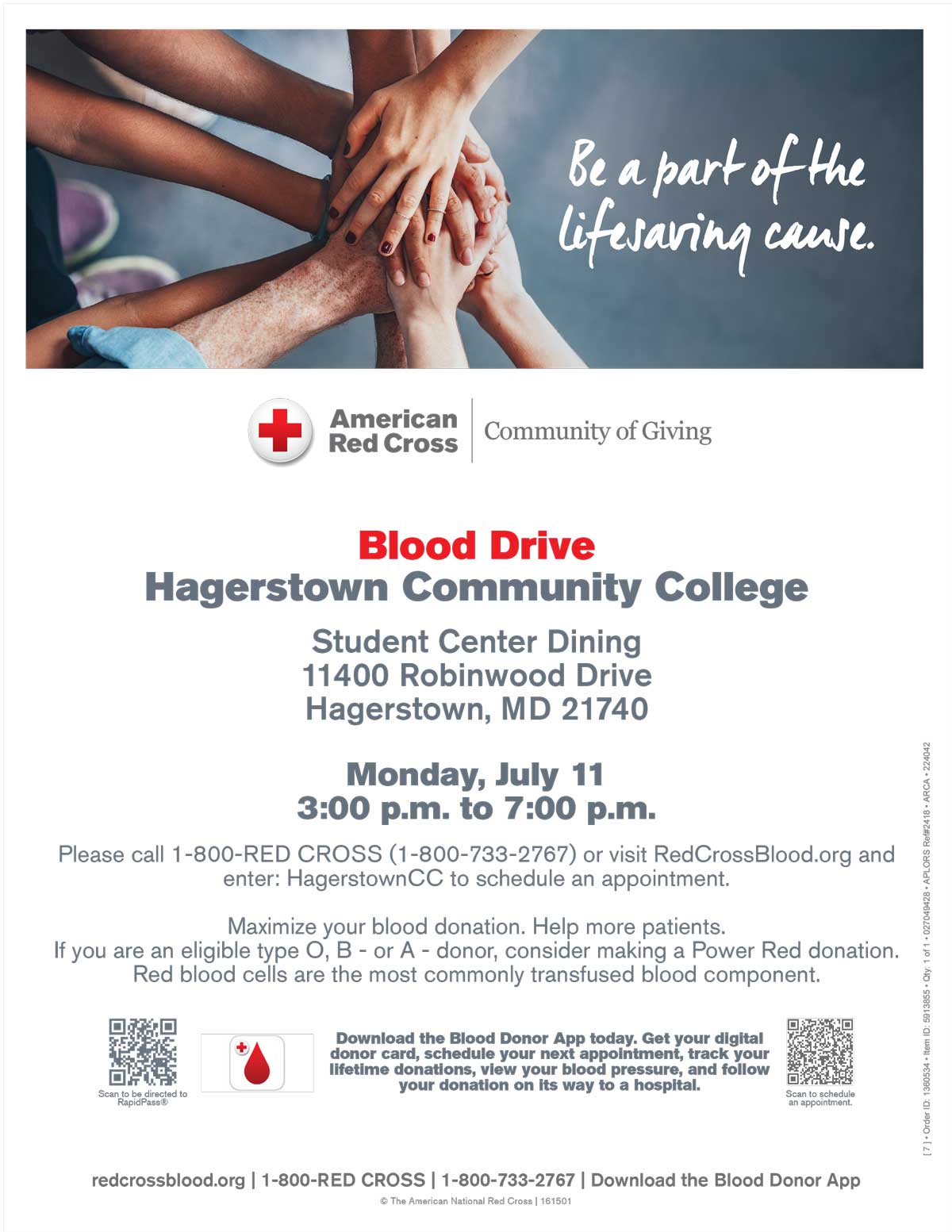 A Flyer for the HCC Blood Drive