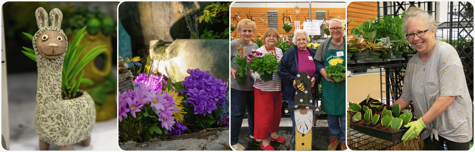 Flowers and ceramic art at the flower & garden show