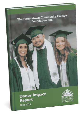 Book cover titled "The Hagerstown Community College Foundation, Inc. Donor Impact Report 2024-2025"