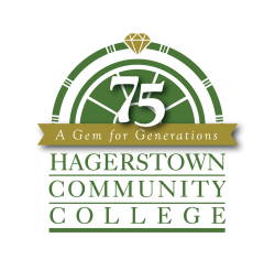 HCC 75th Anniversary logo with college name