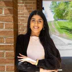 Roshni Baig smiling on campus